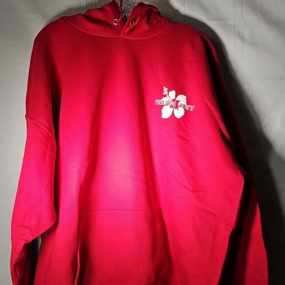 Trader Joe's Unisex Hoodie Pullover Hibiscus Sweatshirt XL Red - New in Package - Picture 1 of 8
